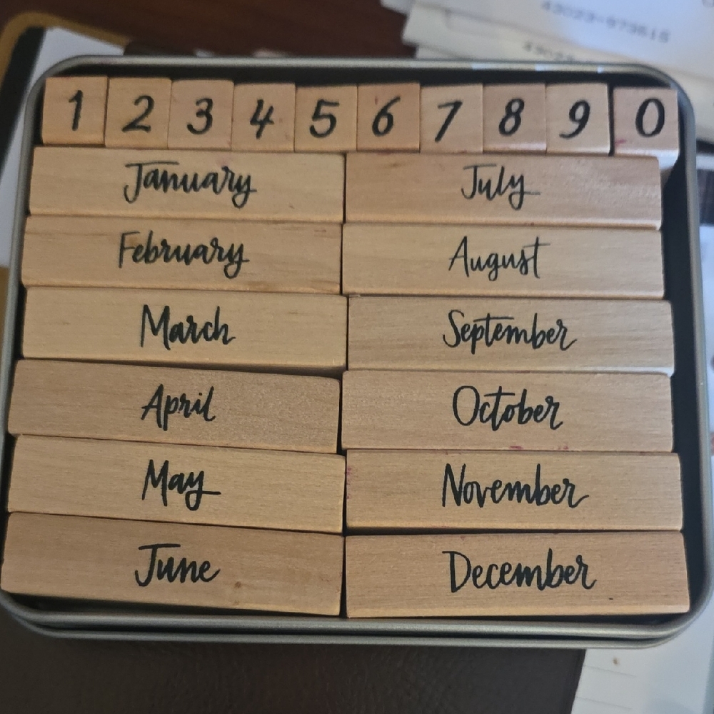 Wooden Calendar Blocks Set